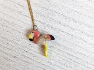 porcelain flamingo pendant