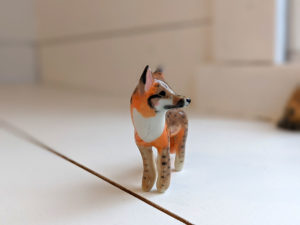 grey fox figurine