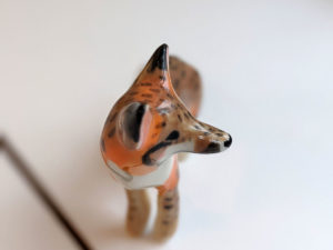 grey fox figurine