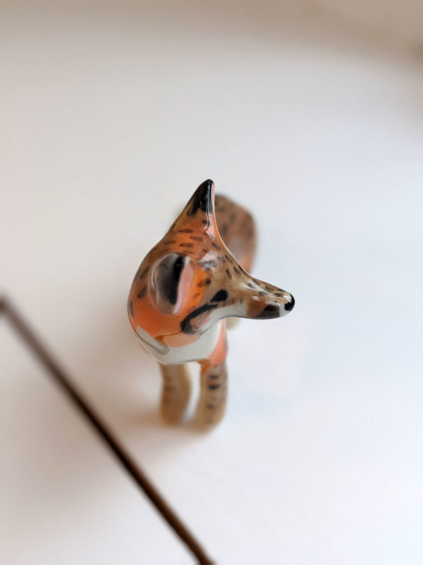 grey fox figurine