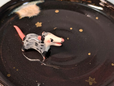 Porcelain Jewelry Tray : Opossum Screaming - Image 3