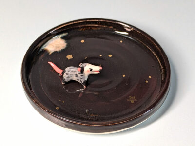 Porcelain Jewelry Tray : Opossum Screaming - Image 2