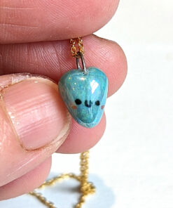 Porcelain pendant : Blue Heart