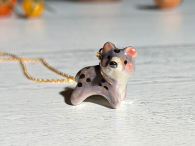 Porcelain Pendant - Lavender Bear - Image 7