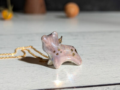Porcelain Pendant - Lavender Bear - Image 6