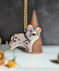ceramics purple bear pendant