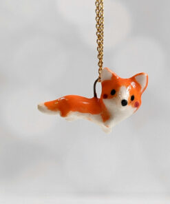 pendentif corgi porcelain pendant