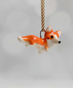 pendentif corgi porcelain pendant