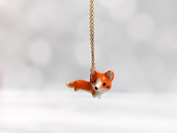 pendentif corgi porcelain pendant