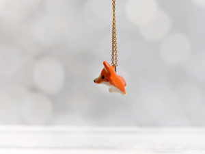 pendentif corgi porcelain pendant