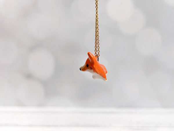 pendentif corgi porcelain pendant