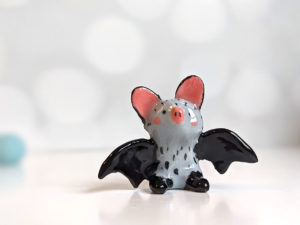 ceramics figurine bat cute adorable handmade