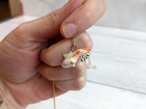 porcelain koi fish pendant