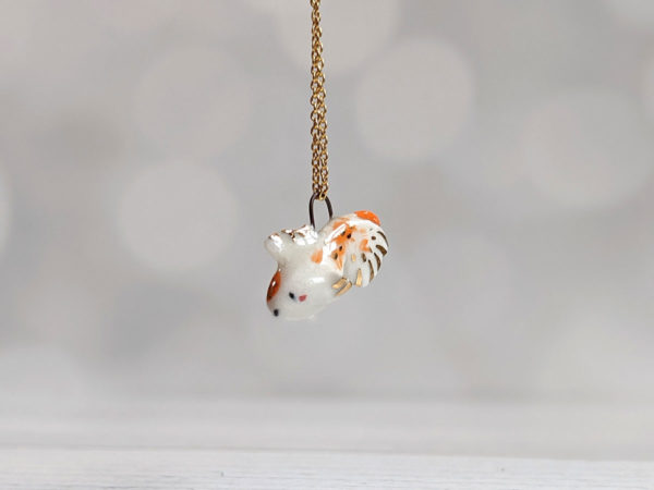 porcelain koi fish pendant