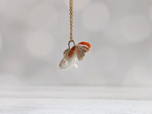 porcelain koi fish pendant