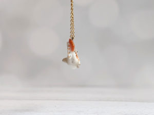 porcelain koi fish pendant