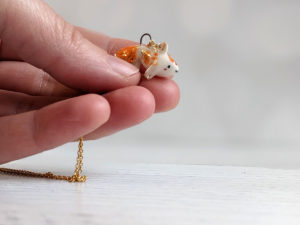 porcelain koi fish pendant