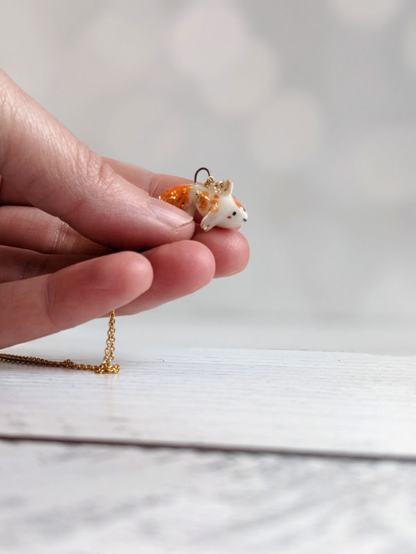 porcelain koi fish pendant