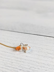 porcelain koi fish pendant