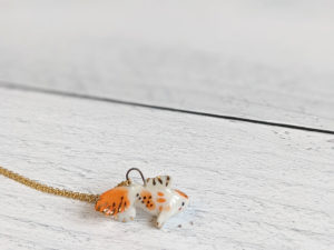 porcelain koi fish pendant