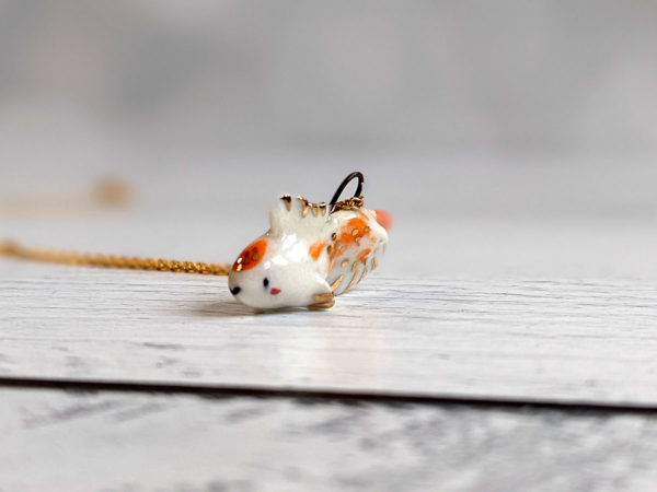 porcelain koi fish pendant