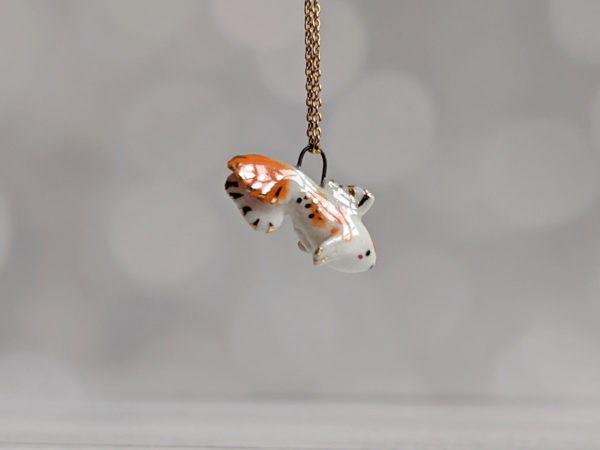 porcelain koi fish pendant