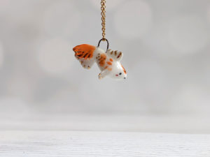 porcelain koi fish pendant