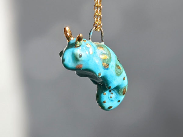 chameleon porcelain pendant