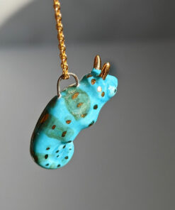 chameleon porcelain pendant