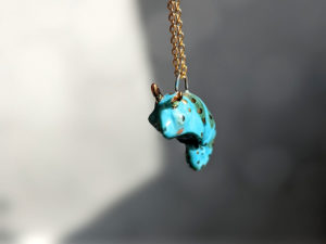 chameleon porcelain pendant