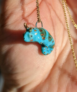 chameleon porcelain pendant
