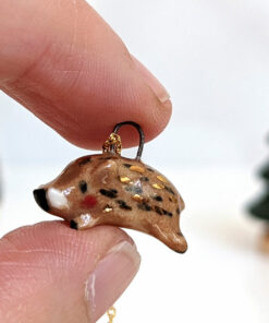 wild boar porcelain pendant