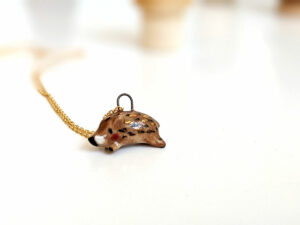 wild boar porcelain pendant