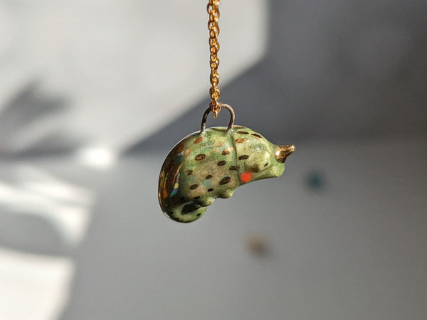 chameleon porcelain pendant