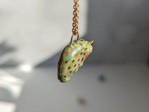 chameleon porcelain pendant