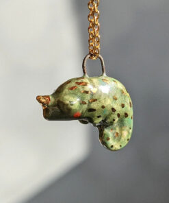 chameleon porcelain pendant