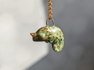 chameleon porcelain pendant