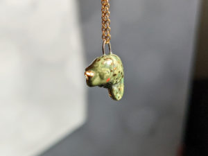 chameleon porcelain pendant