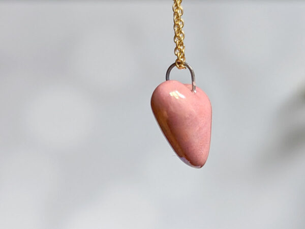 cute porcelain heart pendant pink