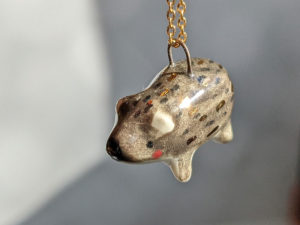 porcelain wombat pendant