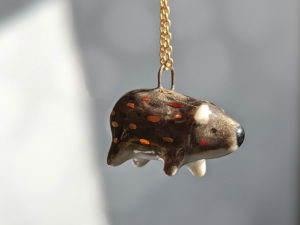 porcelain wombat pendant