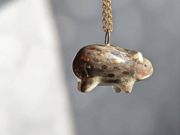 porcelain wombat pendant