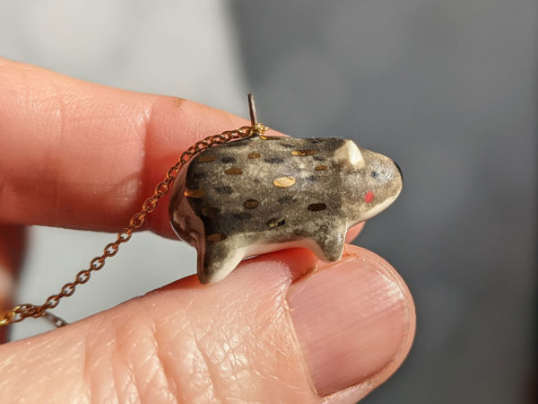 porcelain wombat pendant