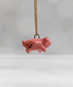 porcelain pig pendant