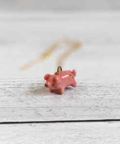 porcelain pig pendant