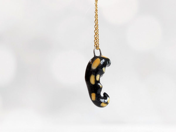 porcelain salamander pendant