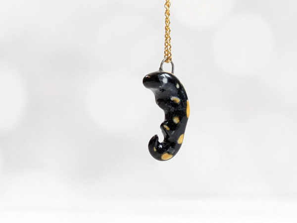 porcelain salamander pendant