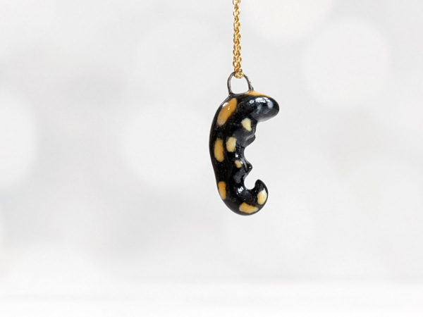 porcelain salamander pendant