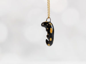 porcelain salamander pendant