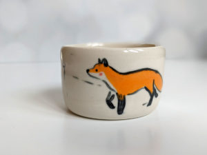 porcelain tumbler foxes